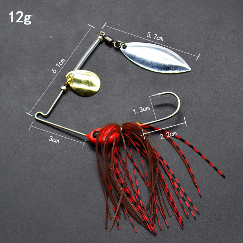 Cuillère tournante Spinnerbait pour brochet - 12/17g - 10 coloris