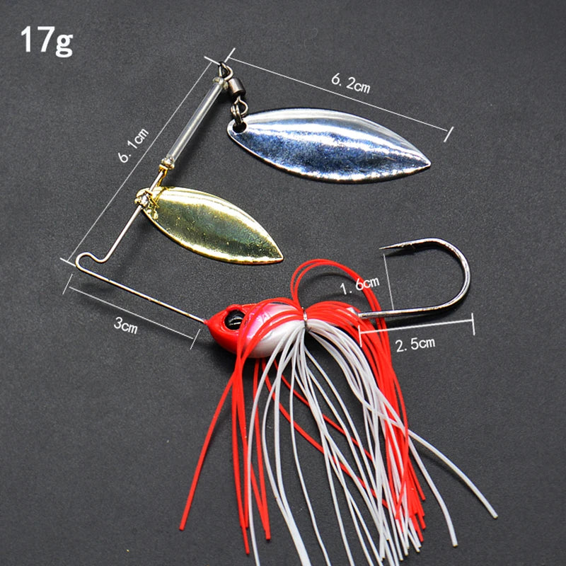 Cuillère tournante Spinnerbait pour brochet - 12/17g - 10 coloris