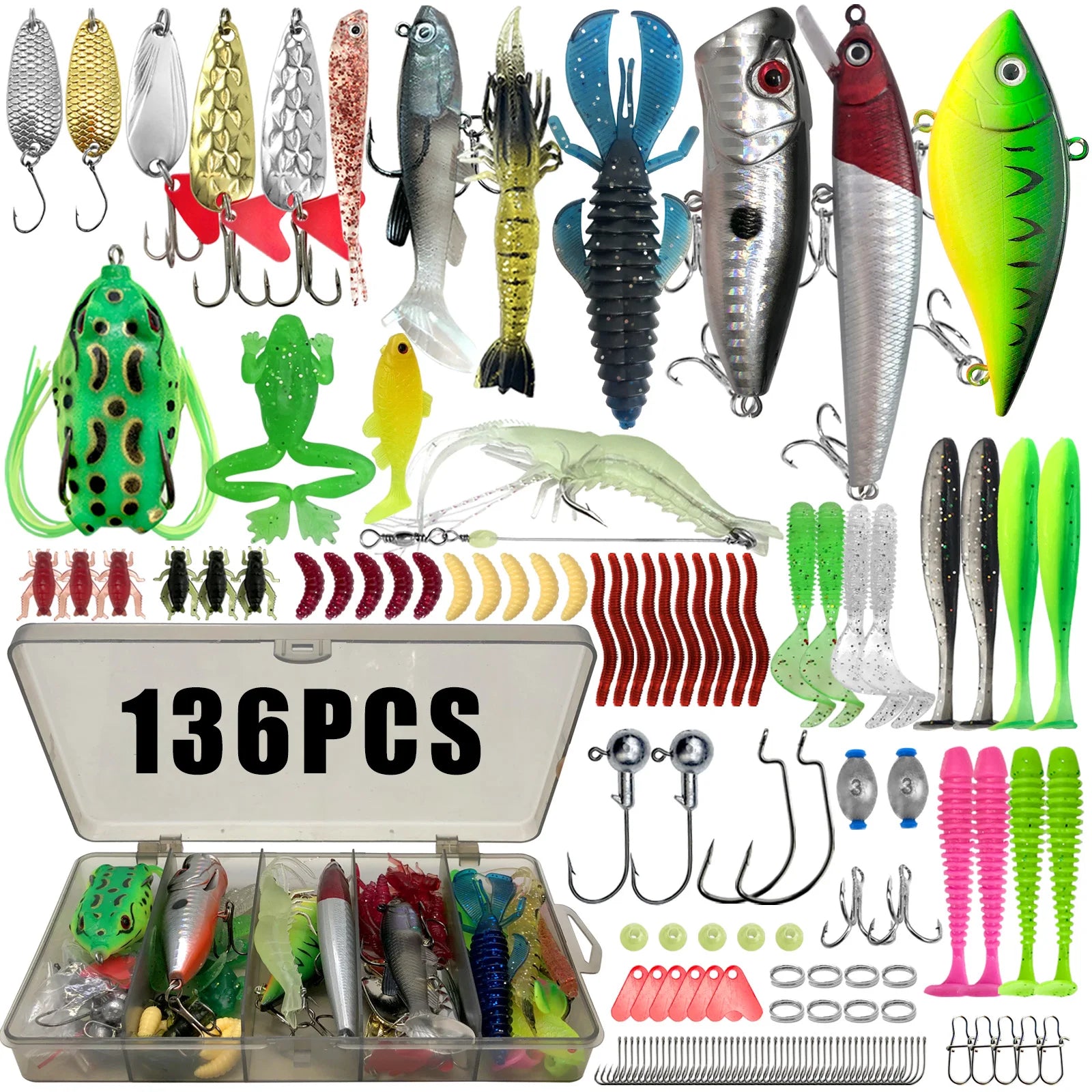 Kit de Leurres de Pêche Complet – 86 à 366 pièces | Truite, Brochet, Perche