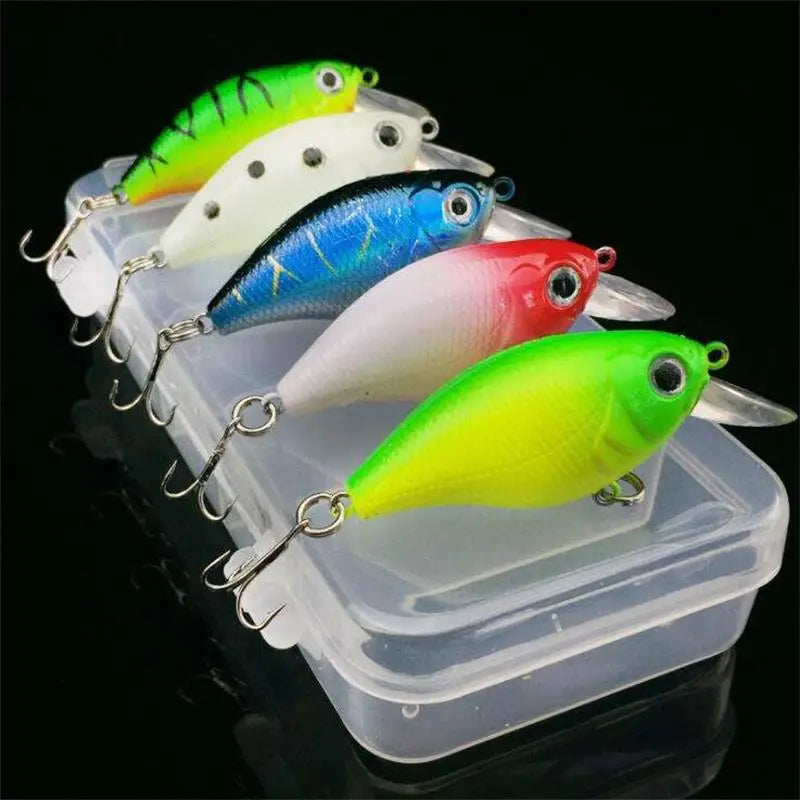 Lot de 5 leurres de pêche flottants - Multicolore