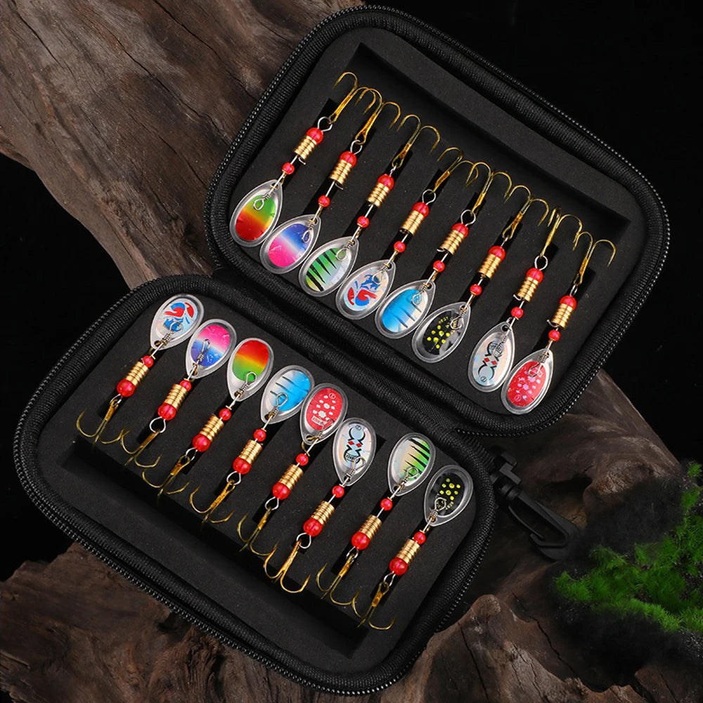 Kit 16 Leurres Spinner Métal – Brochet, Perche & Truite
