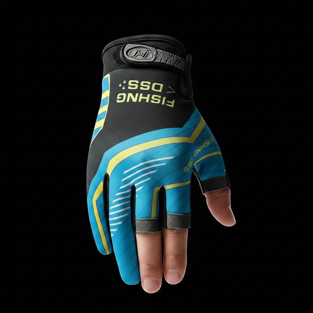 Gants de Pêche 3 Doigts Coupés - Anti-UV, Anti-Glisse, Soie Glacée Respirante