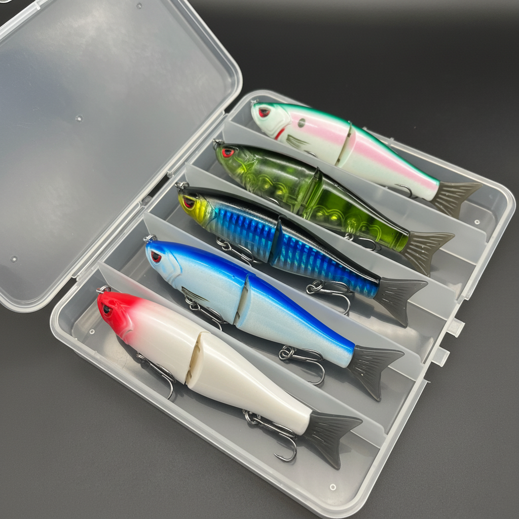 Lot de 5 swimbaits articulés 115mm - Leurre dur de pêche