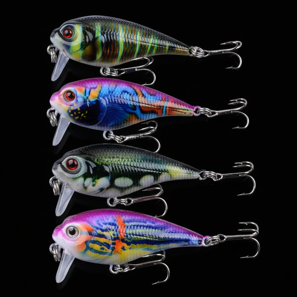 Lot de leurres popper flottants 5,5cm 9g – Pêche carnassiers, carpe, brochet