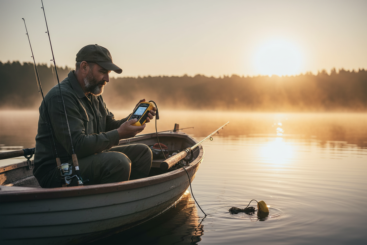 Détecteur de Poissons Sonar Portable 100m – Sondeur LCD écran 2" – Lac, Rivière, Mer